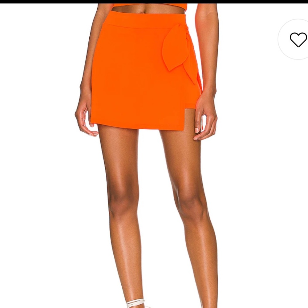 Ann Taylor orange crepe miniskirt